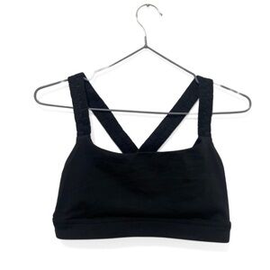 Lululemon Black Strappy Workout Cut-Out Sports Bra Size 4